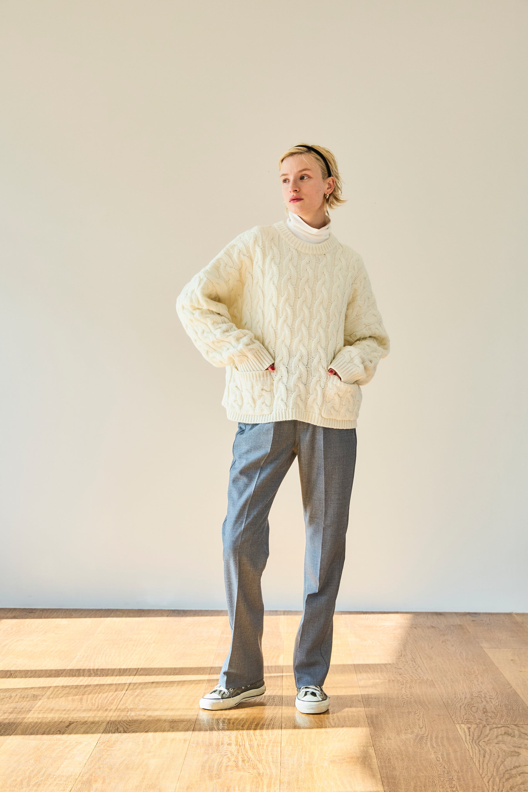PC CABLE KNIT PULLOVER