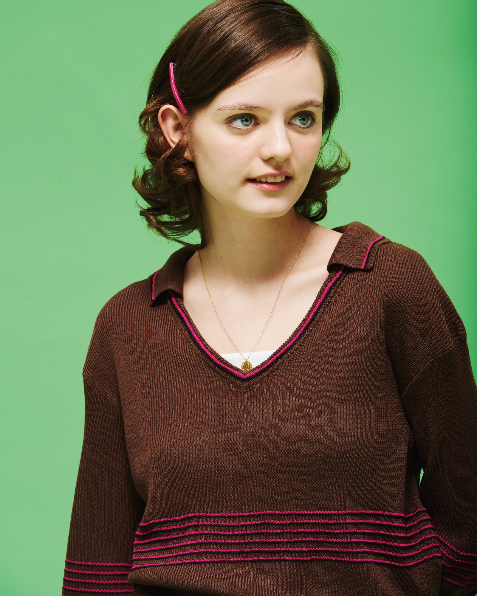 Skipper Collar Border Knit