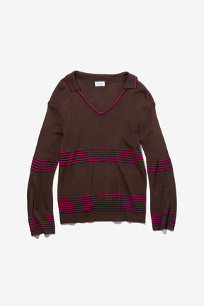 Skipper Collar Border Knit