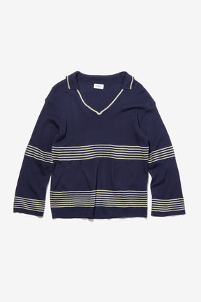 Skipper Collar Border Knit