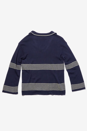 Skipper Collar Border Knit