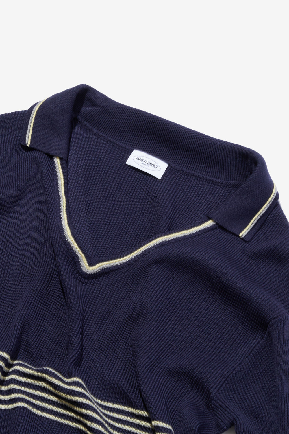 Skipper Collar Border Knit